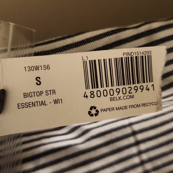 New Directions Black and White Striped Casual Shirt/ Dress - Picture 5 of 6